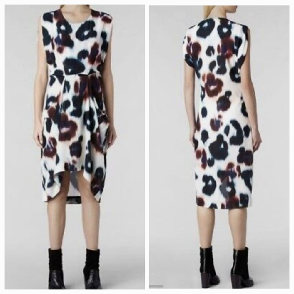 All Saints Echo Zoe Silk-Print Dress